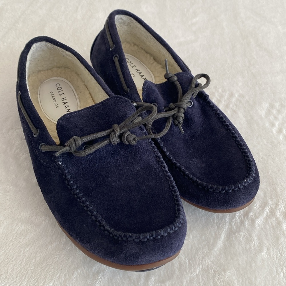 Cole Haan Men's Loafers - Cream and Blue. New with sole stickers.